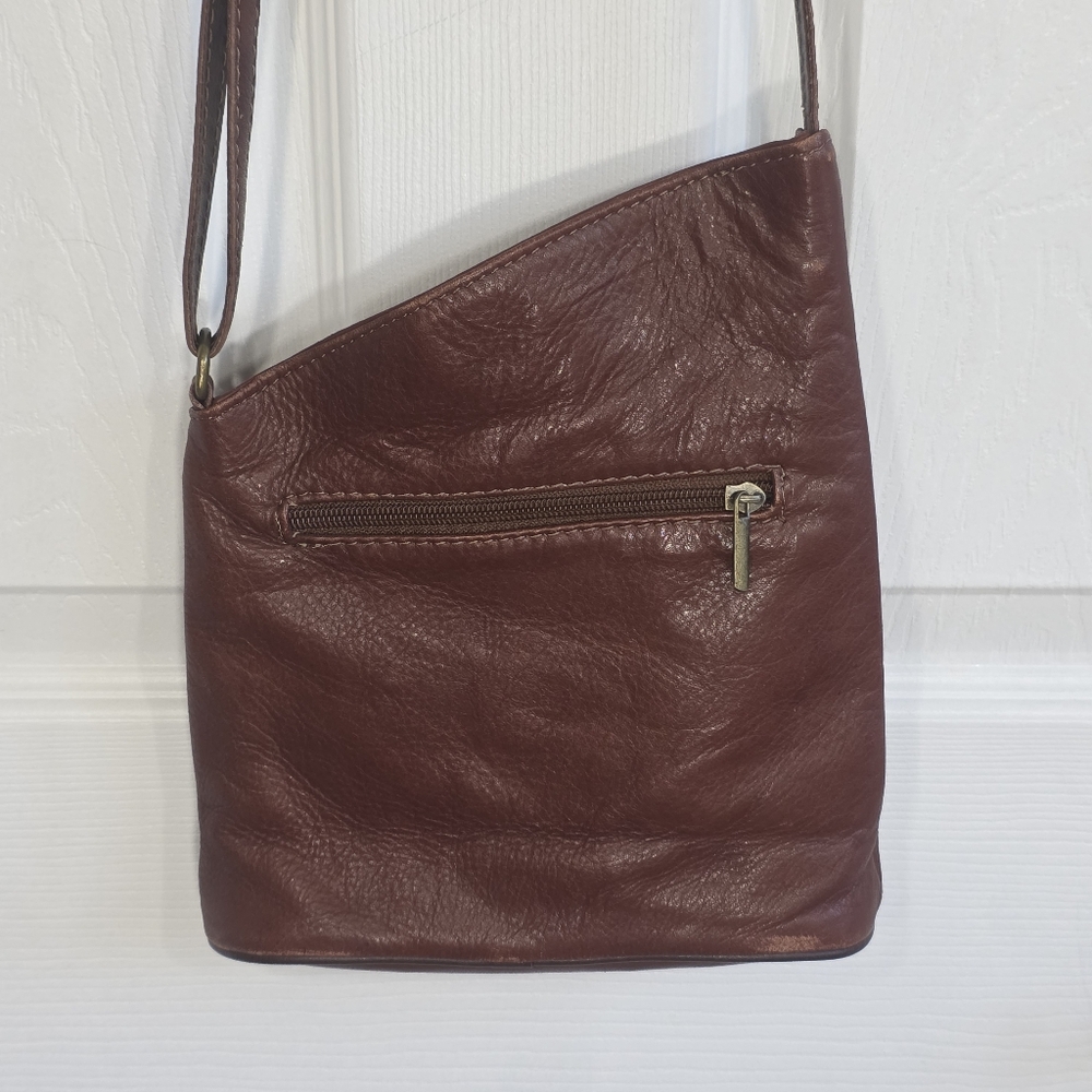 Vintage Brown Leather Crossbody Bag Pelletteria Di Mario